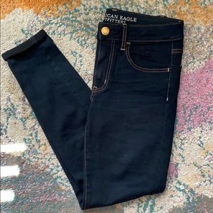 American Eagle High Waisted Dark Wash Skinny Jeans